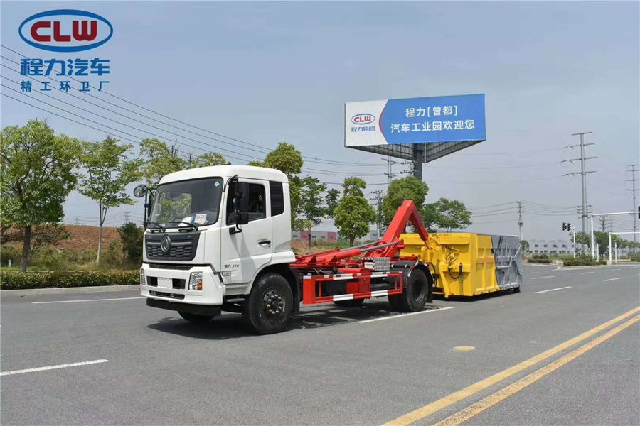 國六東風(fēng)天錦勾臂式垃圾車