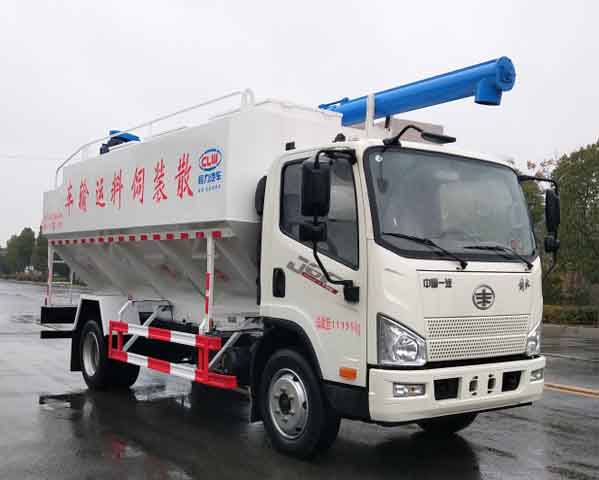 國六解放散裝飼料運輸車