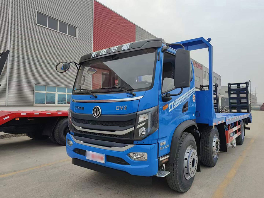 國六東風華神DV3小三軸平板運輸車