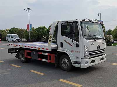 國(guó)六陜汽德龍平板一拖二清障車