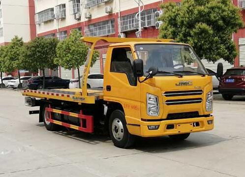 國六江鈴平板一拖二清障車